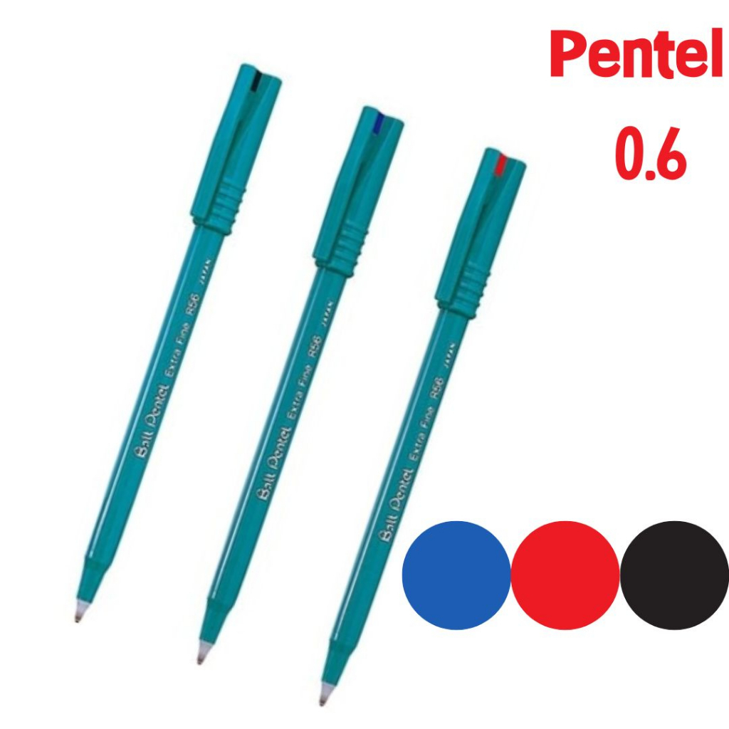 《嚕嚕妞妞文具》飛龍Pentel R56 Ball 筆蓋式鋼珠筆 耐水性鋼珠筆 0.6mm | 蝦皮購物