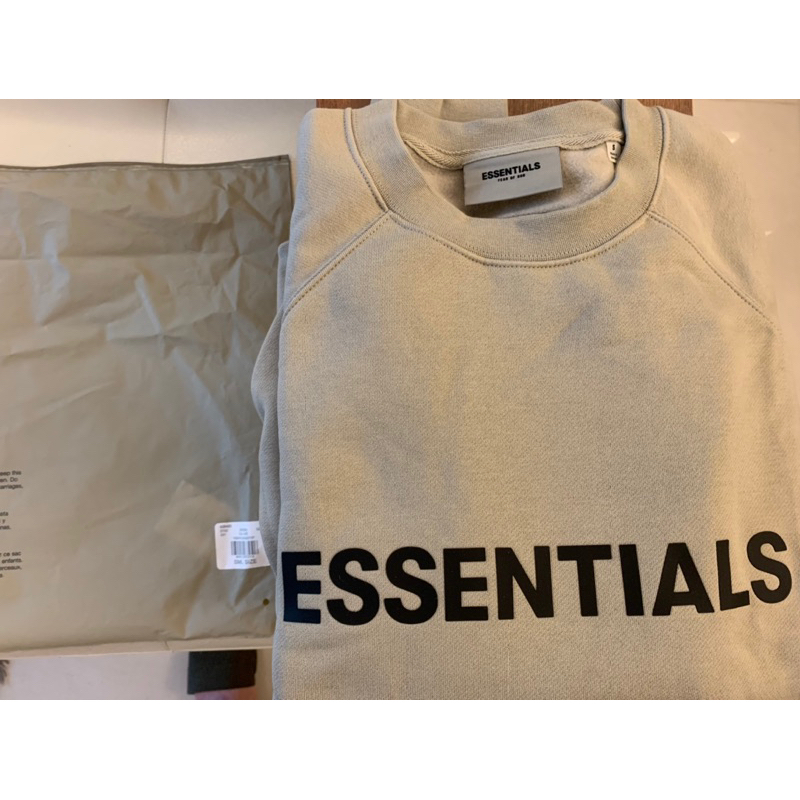 pacsun購入 全新正品 Essentials Crewneck 橄欖綠色 奶油色 內刷毛大學T圓領長袖上衣fog | 蝦皮購物