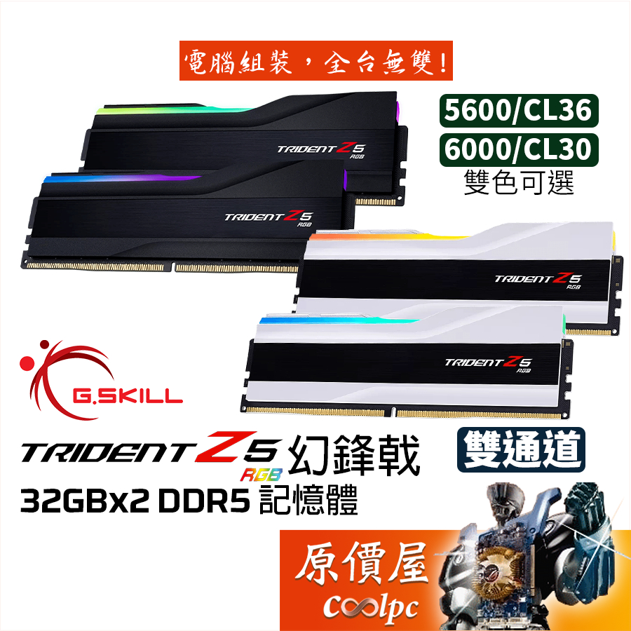 G.SKILL芝奇幻鋒戟64G(32Gx2)5600 6000 Trident Z5/RGB/DDR5記憶體
