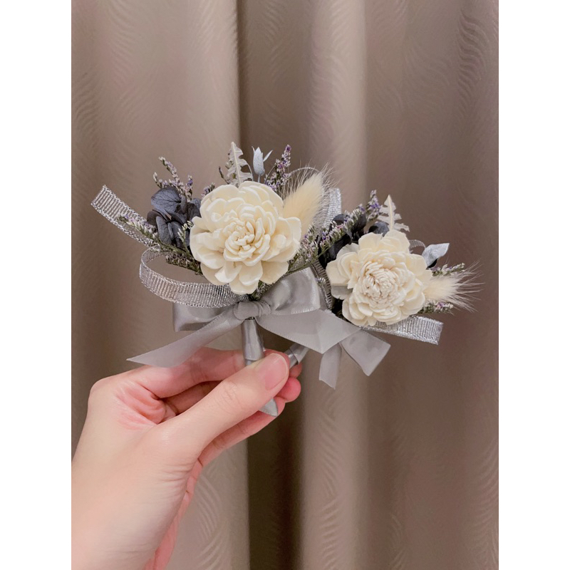 小詩花藝｜乾燥花胸花 多種顏色 可訂製 新郎胸花 伴郎胸花 畢業胸花 | 蝦皮購物
