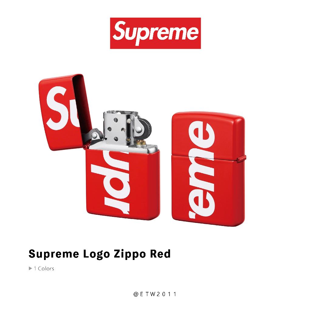 ☆ETW☆【一中店】Supreme Logo Zippo Red 聯名打火機紅紅底白字| 蝦皮購物