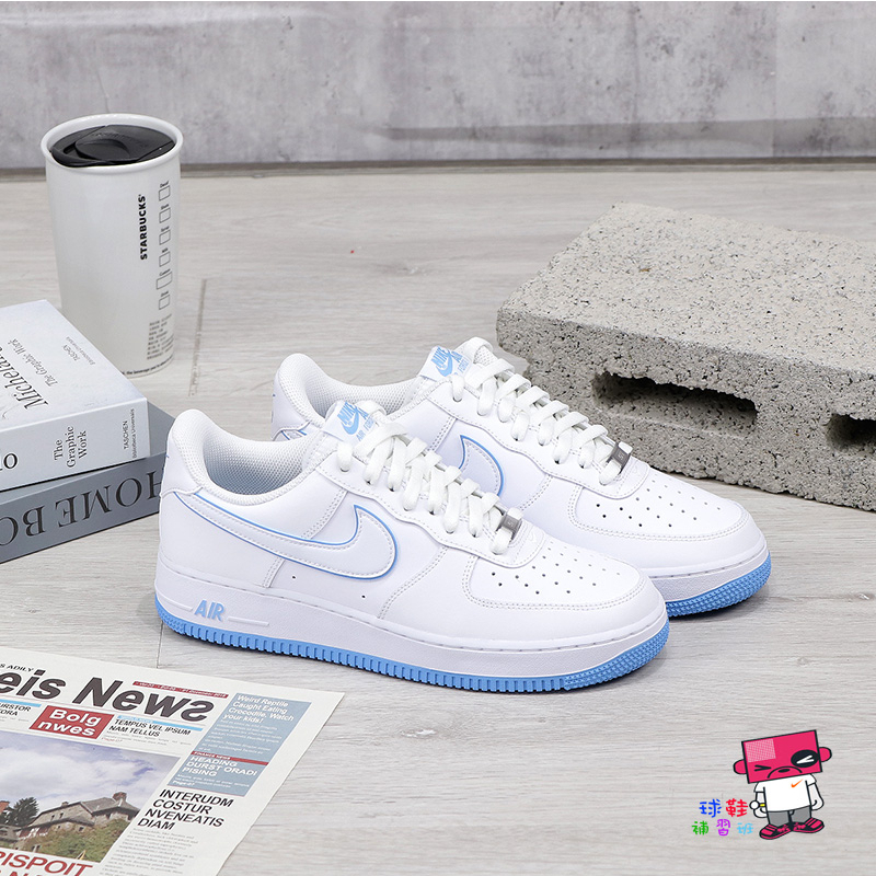 球鞋補習班NIKE AIR FORCE 1 LOW 男女白藍天空藍低筒復古休閒鞋AF1