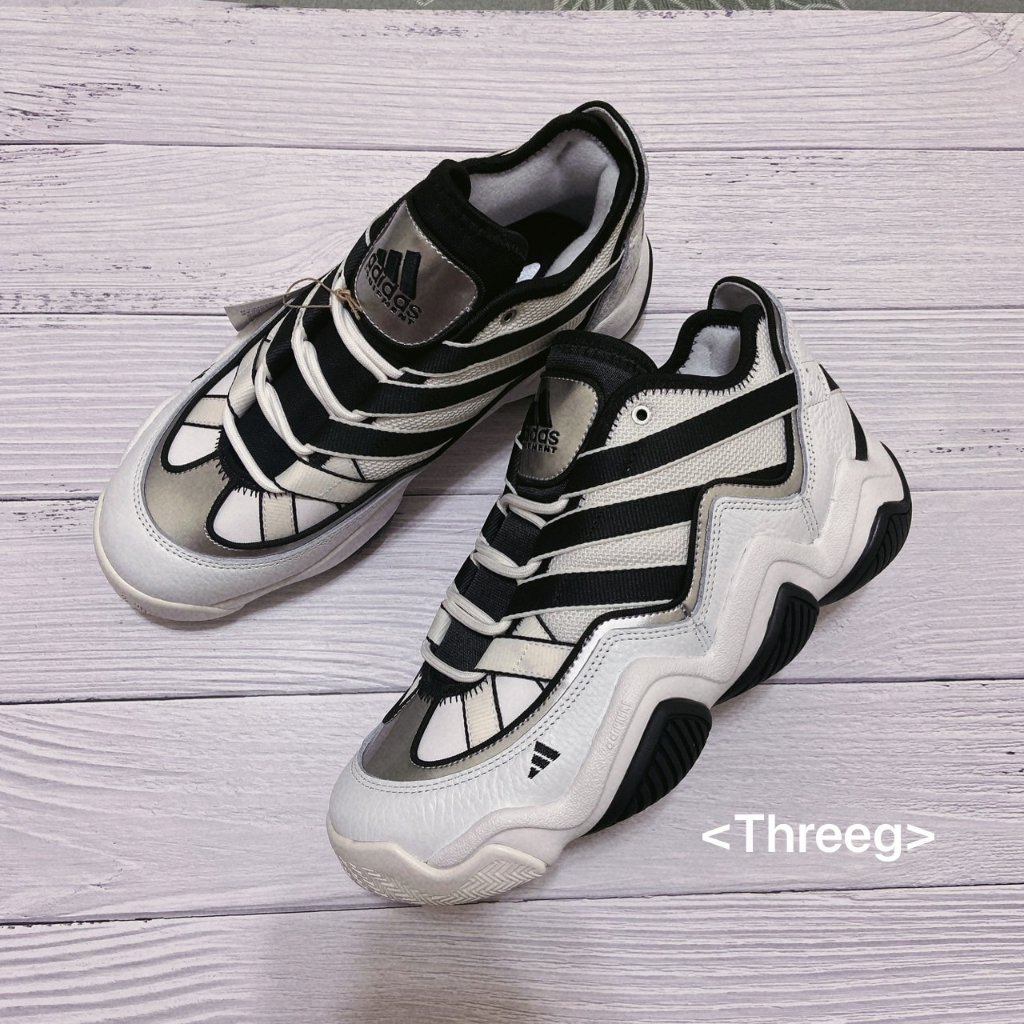 Threeg💫 現貨ADIDAS TOP TEN 2010 籃球鞋復刻收藏網布皮革白黑男鞋