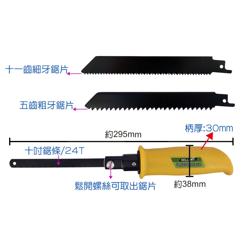 【匠心獨具】三合一手鋸 萬用鋸 3PCS 組合手鋸 PVC 鐵工 木工鋸 十一齒細牙 五齒粗牙 鋸片 | 蝦皮購物