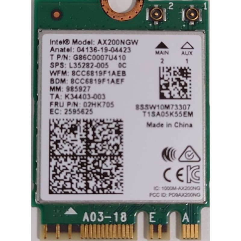 Intel AX200 網卡新003批次 802.11AC AX WiFi 6 MU-MIMO 藍芽5 5Gpbs 網卡 | 蝦皮購物