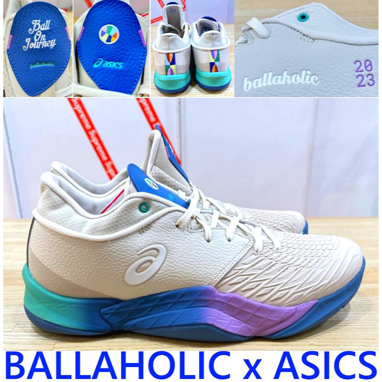 BLACK全新ASICS x BALLAHOLIC鴛鴦配色UNPRE ARS LOW漸層灰色籃球鞋