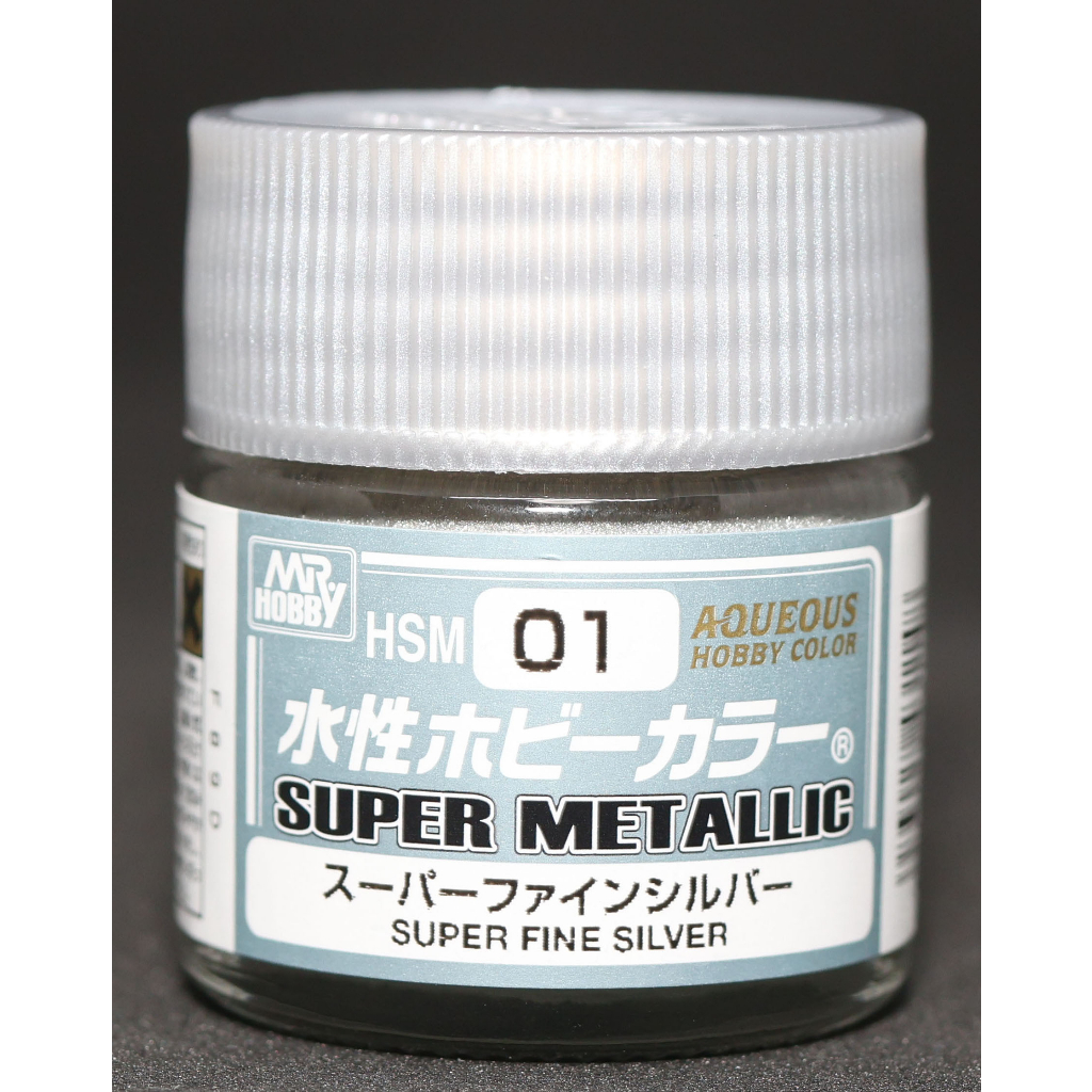 Gunze GSI Mr.Hobby Aqueous Acrylic Color Super Metallic HSM01 Fine Silver  (10ml)