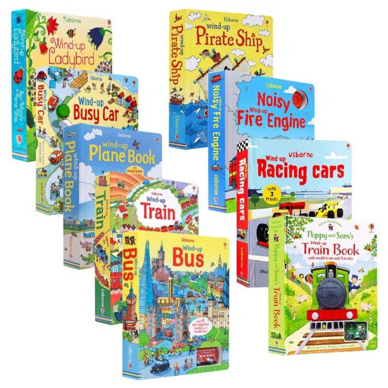 蝦皮購物　Train　Busy　新品》忙碌的小火車Pull-back　Book發條軌道磁力書英文原版遊戲書Usborne玩具童書|