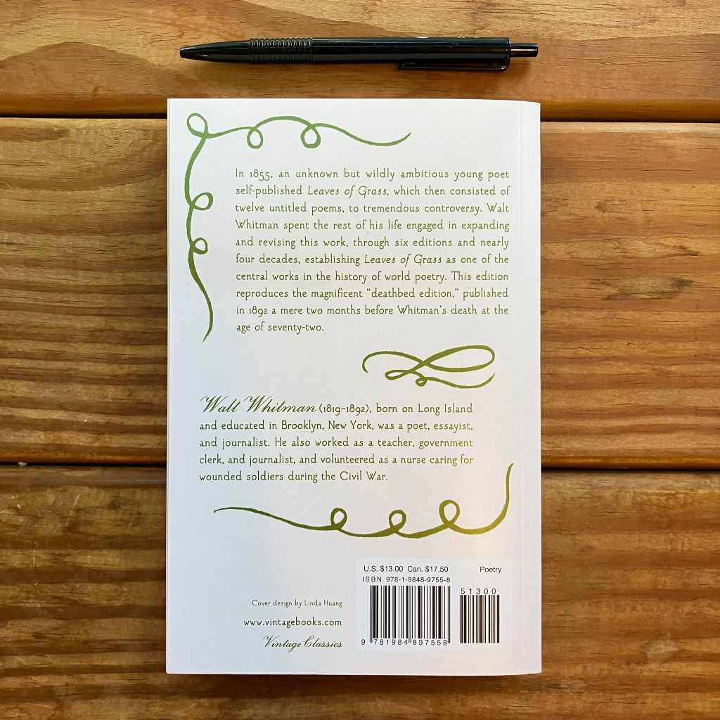 Leaves of Grass 《草葉集》原文詩集Vintage Classics 華特惠特