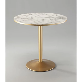 台灣製-鋼琴烤漆-耐熱金色大理石紋80公分圓形 餐桌-休閒桌-辦公桌-洽談桌-會議桌 咖啡桌 開店 營業