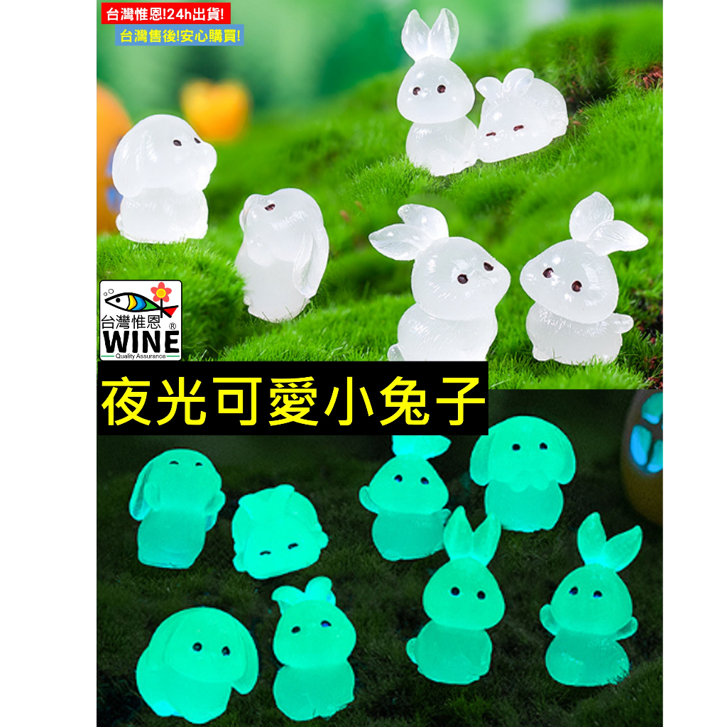 WINE台灣惟恩 微景觀 夜光胖兔子 夜光兔子 兔子 兔 胖兔子 夜光 園藝 室內佈置 | 蝦皮購物