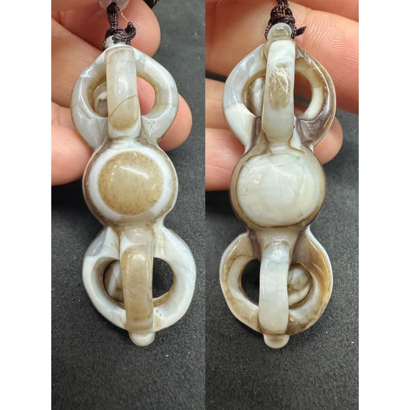 D9194 天然西藏原礦金剛杵九頁岩天眼珠九頁岩天珠項鍊| 蝦皮購物