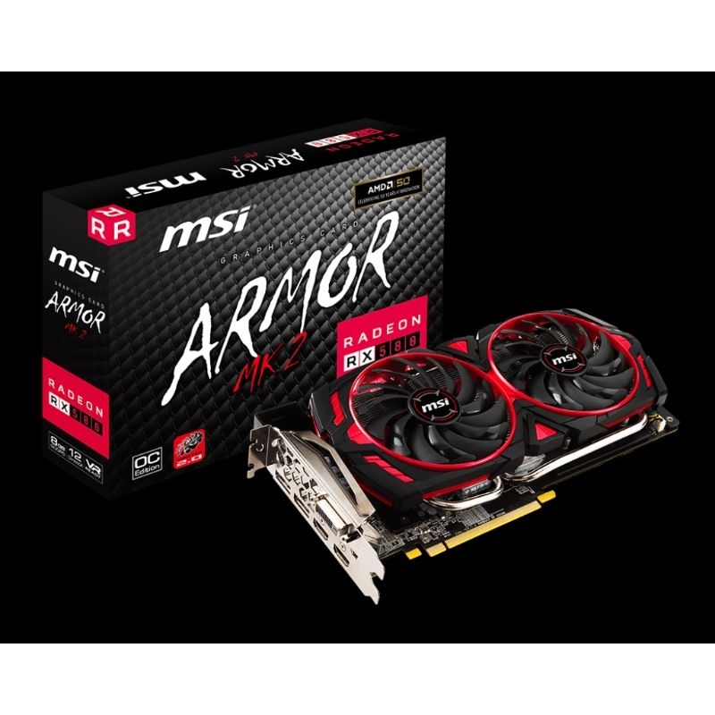 MSI RX580 ARMOR MK2 8G( RX570 GTX970 GTX1050ti GTX1060 可參考） | 蝦皮購物