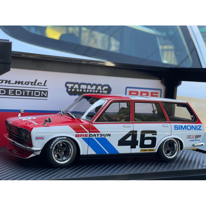 Tarmac x BRE IG 1/18 Datsun Bluebird 510 Wagon BRE46塗裝速利旧車