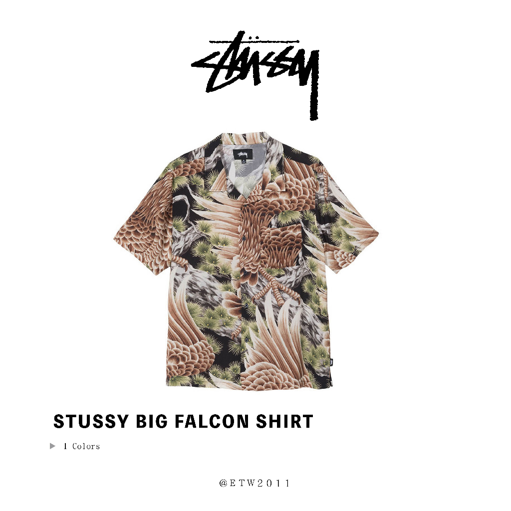 ☆ETW☆【台中店】STUSSY BIG FALCON SHIRT 花襯衫短袖襯衫現貨| 蝦皮購物