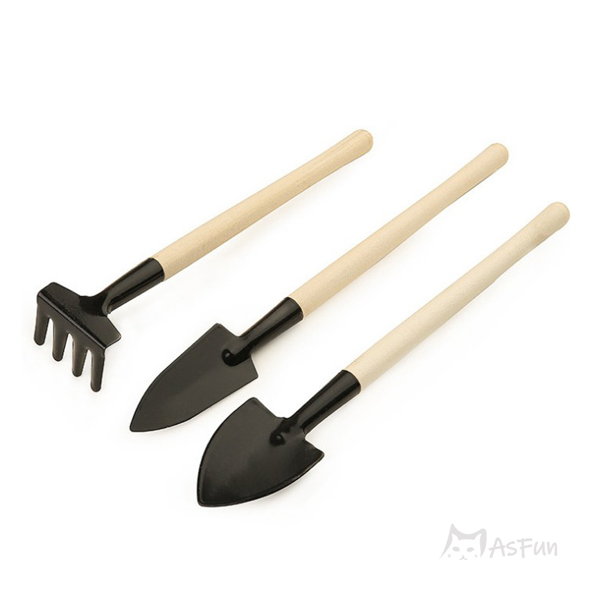 《AsFun》鐵鍬 鐵鏟 鏟子 三件組 鐵耙 園藝 盆栽 園藝工具 多肉工具 迷你園藝工具3件組 園藝器具 | 蝦皮購物