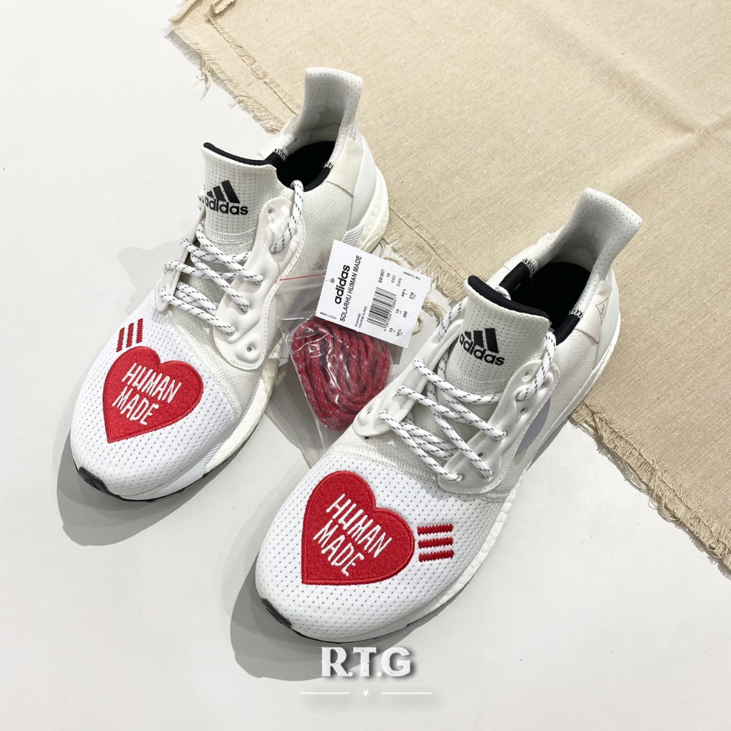 RTG】ADIDAS SOLAR HU X HUMAN MADE LOVE 白色愛心襪套聯名EG1837