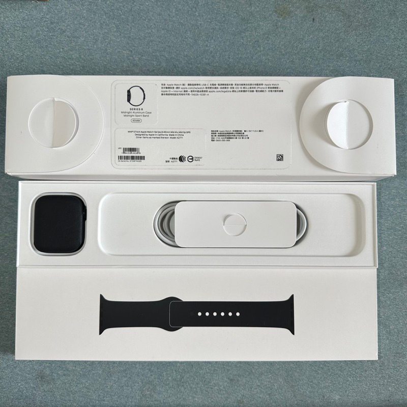 Apple Watch Series 8 GPS 45mm 午夜色95新保固內功能正常手錶A2771