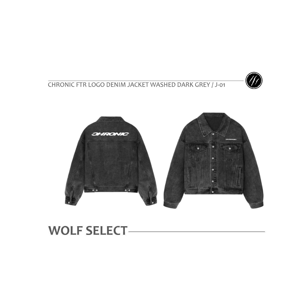 【狼嚴選】現貨當天寄 CHRONIC J-01 / FTR LOGO DENIM JACKET WASHED DARK | 蝦皮購物