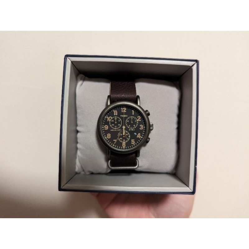 Timex weekender clearance chronograph black