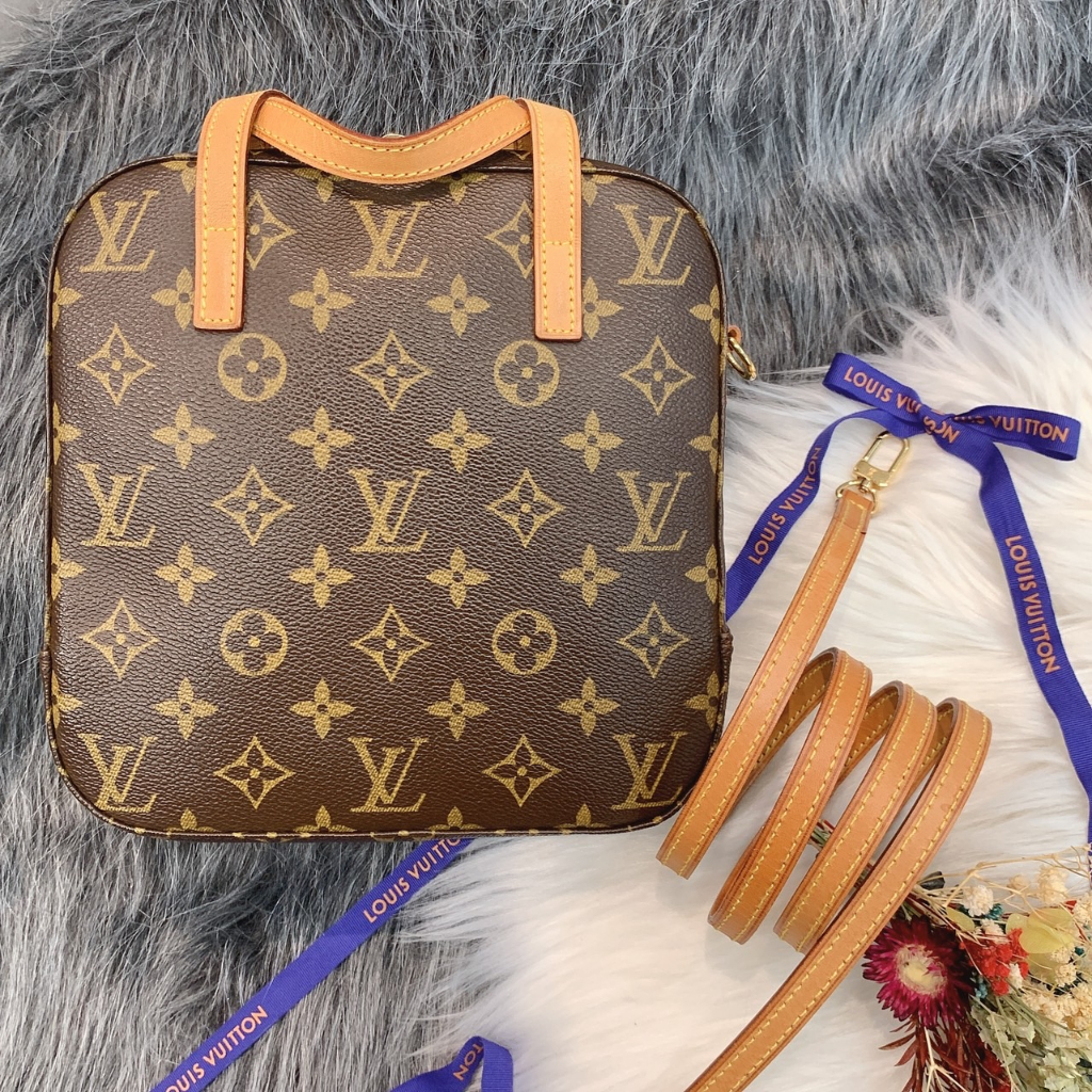 哈極品】美品《Louis Vuitton LV 老花字紋豆腐二用包/斜背包/肩