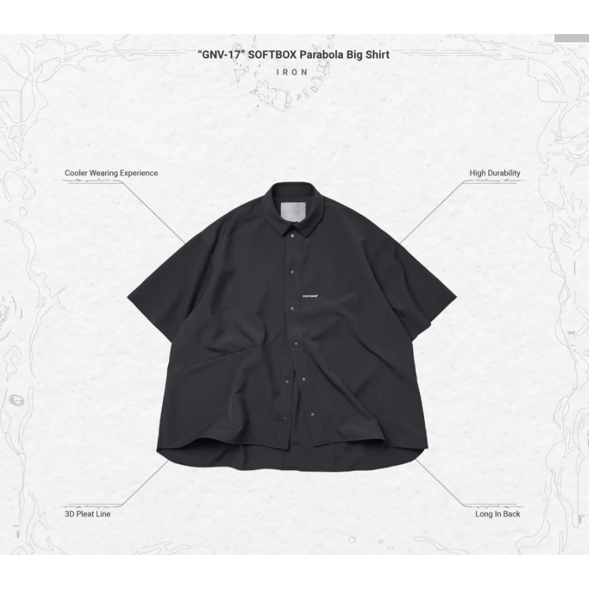 Goopi “GNV-17” SOFTBOX Parabola Big Shirt - Iron | 蝦皮購物