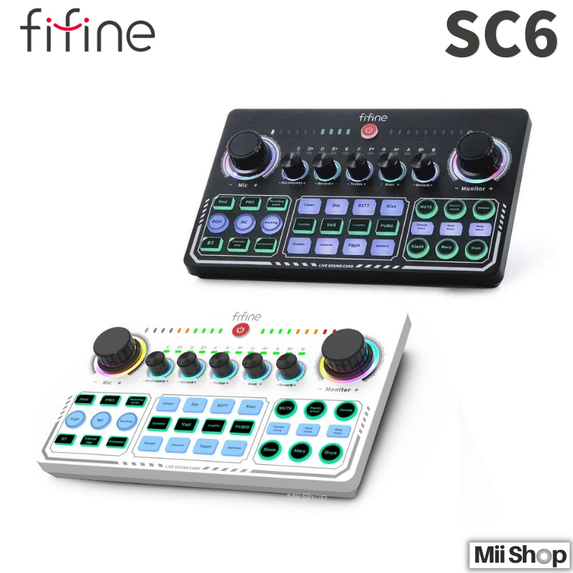 FIFINE｜快速出貨🔥 SC6 USB 直播聲卡 保固一年 手機 K歌 電腦 直播 錄音 藍芽 音效卡 聲效卡 變聲器 | 蝦皮購物