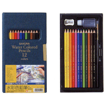 Na日本代購SAKURA 櫻花水溶性彩色鉛筆12色色鉛筆水彩色鉛筆| 蝦皮購物