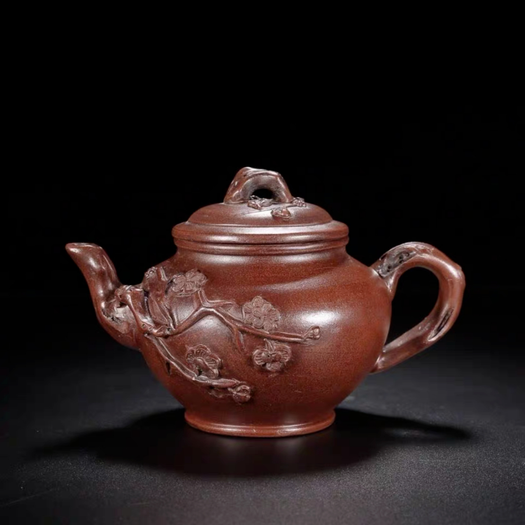 売上実績NO.1 宜興紫砂老壺報春梅花紫砂壺380ml 大容量紫砂壺早期一廠紫砂壺 工芸品
