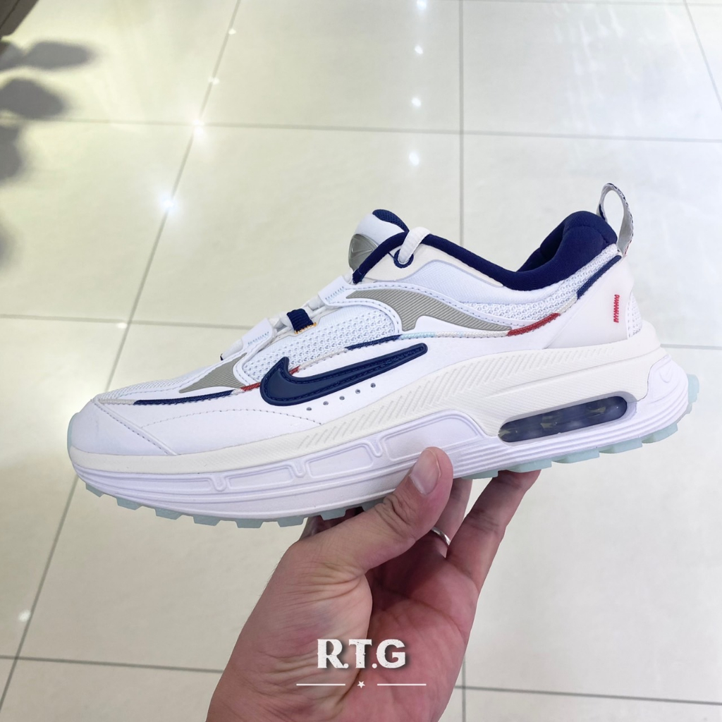 RTG】NIKE W AIR MAX BLISS 白色海軍藍復古老爹鞋拼接氣墊女鞋