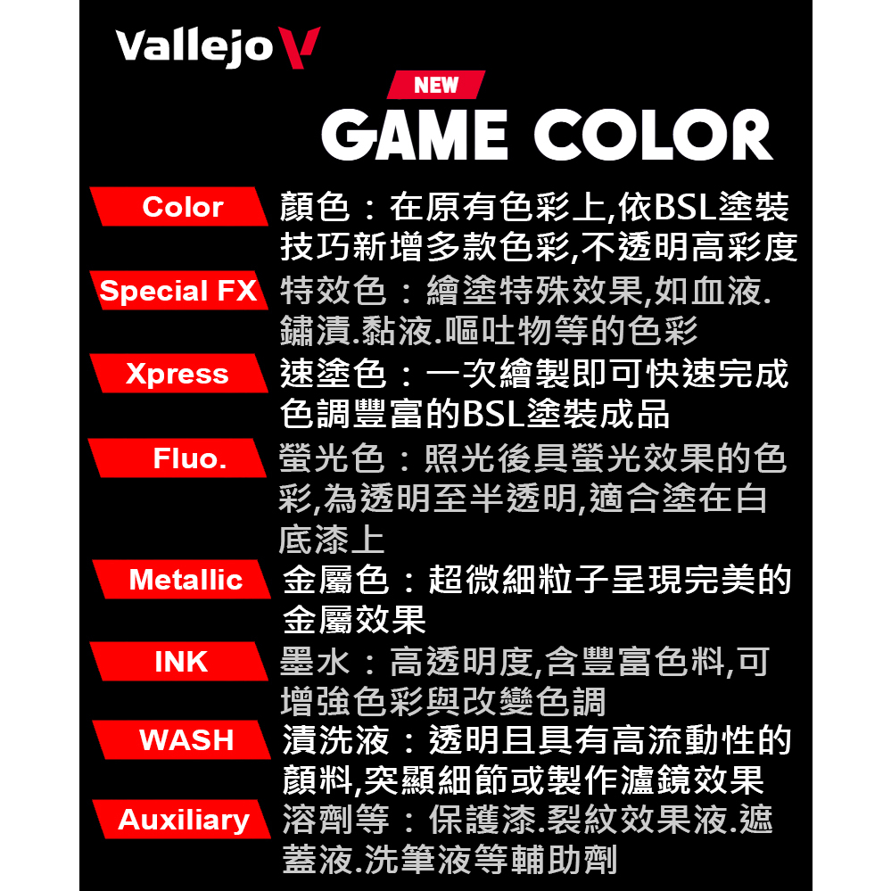 AV Vallejo Game Color 遊戲5號色表 Xpress 速塗色 水性漆 模型漆 戰槌對比漆 顏料色票色卡 | 蝦皮購物