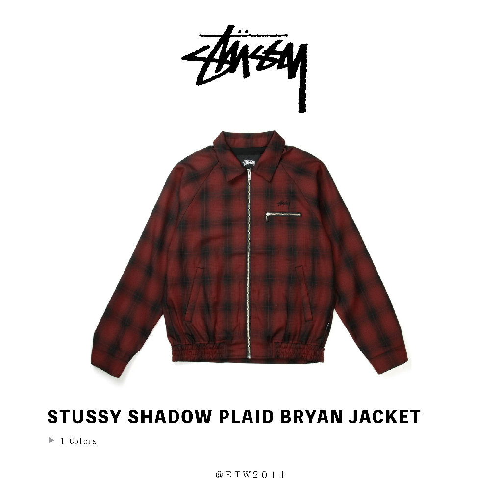 ☆ETW☆【台中店】Stussy Shadow Plaid Bryan Jacket 格紋教練外套夾克