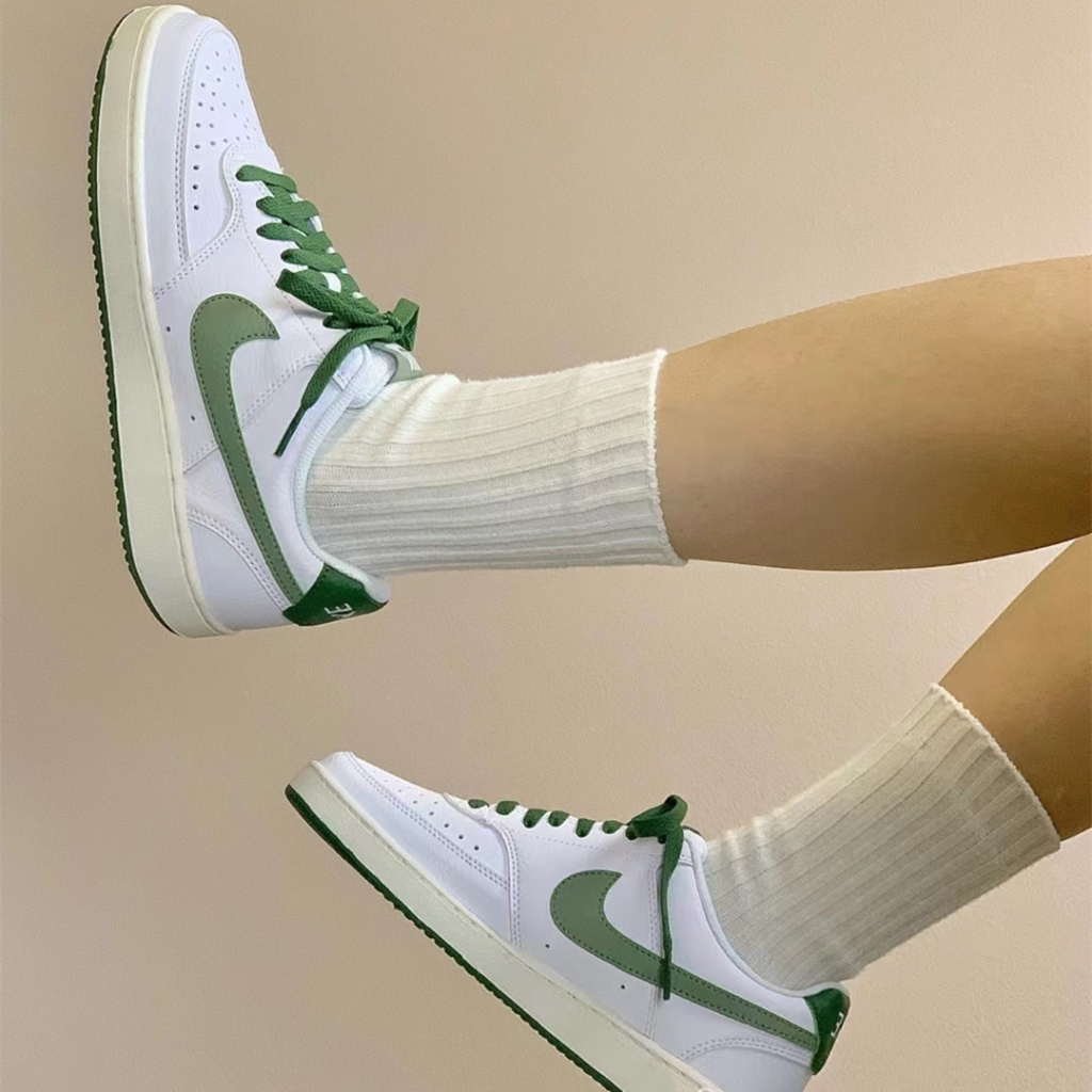 限時特賣 Nike Court Vision 1 低筒 雙鼠草綠 板鞋 男女同款 白綠 FJ5480-100