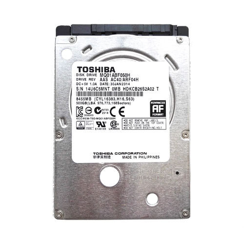 🚩TOSHIBA MQ01ABF050 500G 7mm 5400RPM 2.5吋SATA硬碟全新機升級拆下