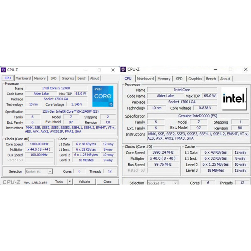 Intel QXW5 (Core i5 12400F相当 ES）-