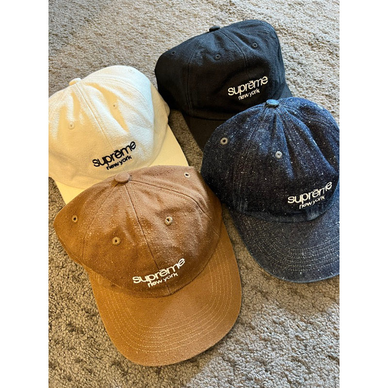 HS⚑ Supreme Classic Logo 6-Panel 六片帽 SS23 可調整式 黑 棕 白 丹寧