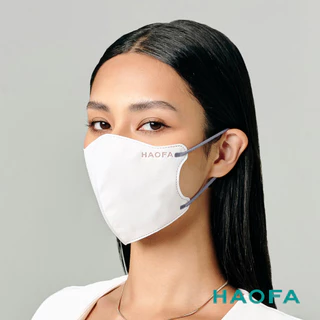 HAOFA氣密型99%防護醫療N95口罩-純白色灰耳版(30入)