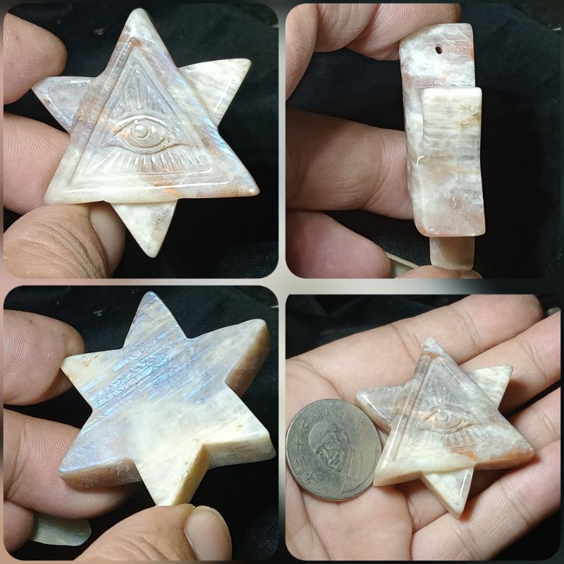 《晶華》水晶 天然 全知之眼 上帝之眼 全視之眼 月光石 日月同輝 吊墜項鏈02I19-C | 蝦皮購物