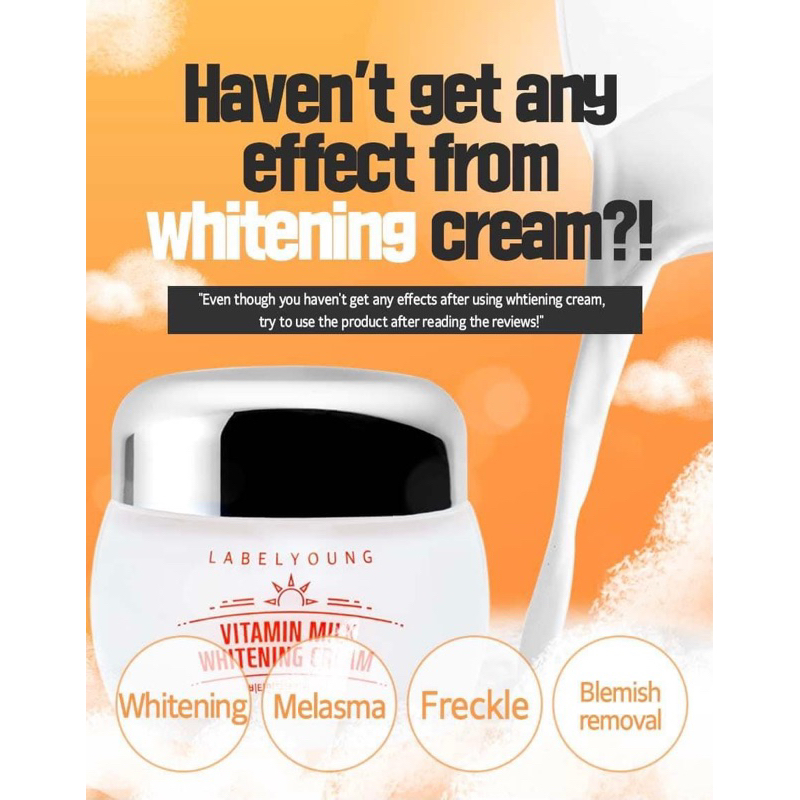 [KoreanFab]Label Young Shocking Vitamin Milk Whitening Cream 蝦皮購物