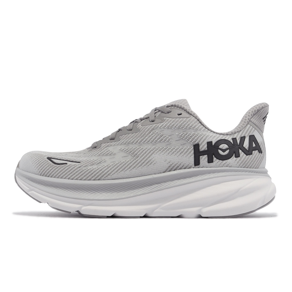 免運🍀HOKA ONEONE 男款路跑鞋Clifton 9 WIDE 迷霧灰/黑色1132210HMBC