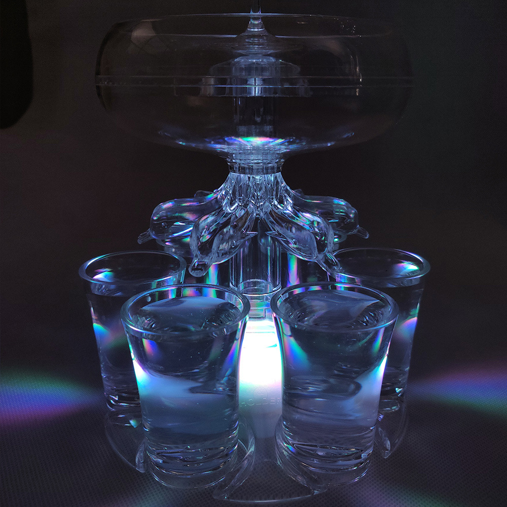 全新升級派對分酒器六腳分裝器派對露營分酒器六杯分裝shot杯倒酒酒杯架