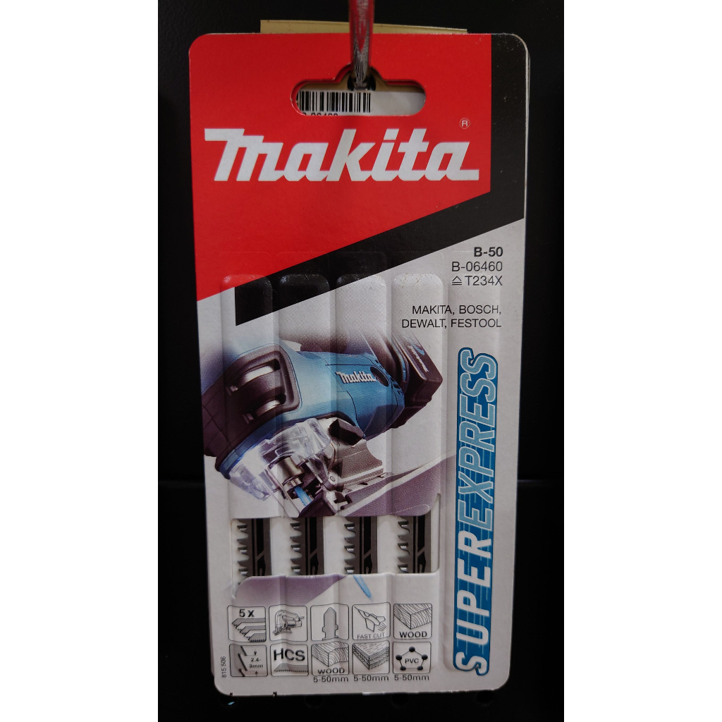 Makita Lot 5 Lames Bois B-06450 Pour Scie Sauteuse - Lames Professionnelles 100mm