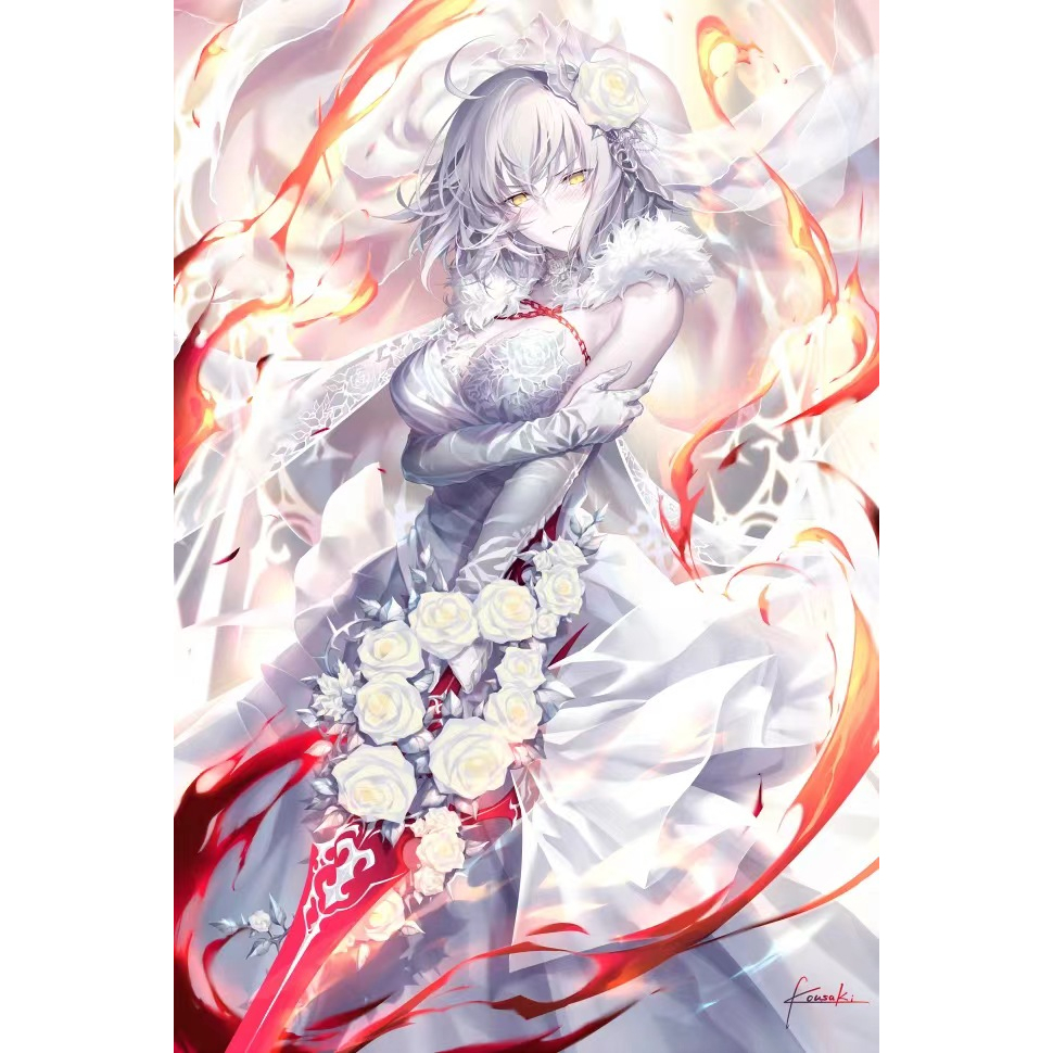 GH.K 光崎 FGO Fate/Grand 掛軸日版| Order ウェディングジャンヌWスエードB2