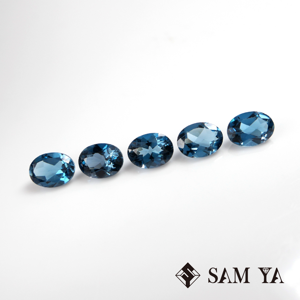 SAMYA] 托帕石倫敦藍藍色橢圓5*7mm 巴西天然寶石London Topaz (托帕石