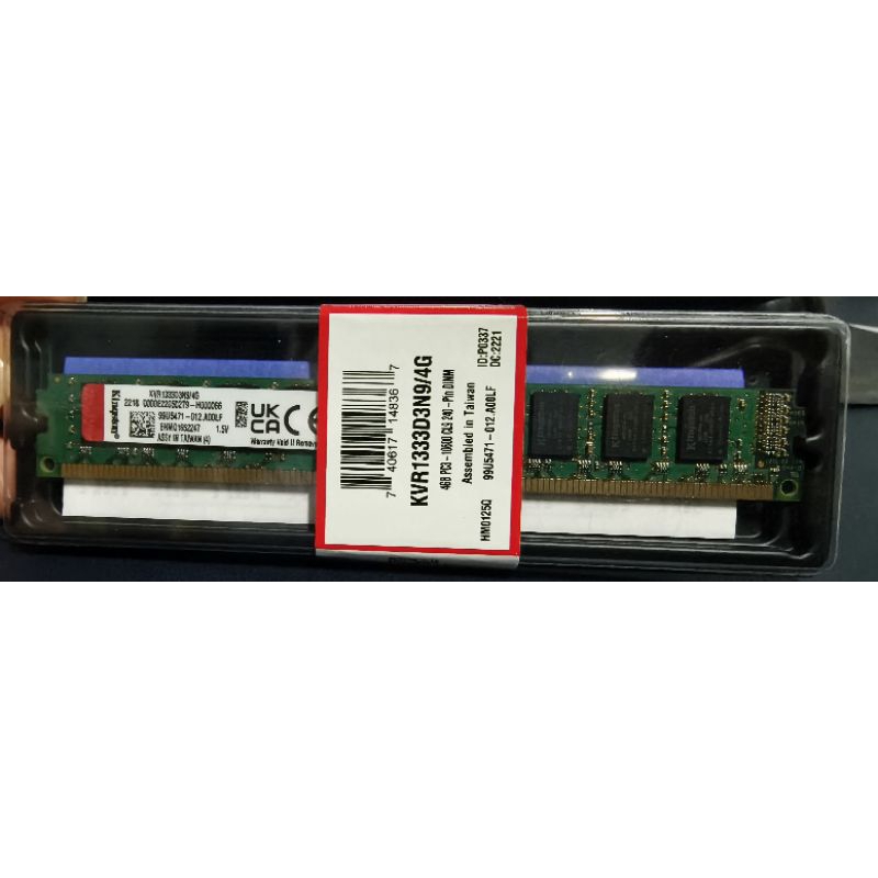 Kingston 金士頓 DDR3-1333 4G 桌上型記憶體-雙面(KVR1333D3N9/4G) | 蝦皮購物