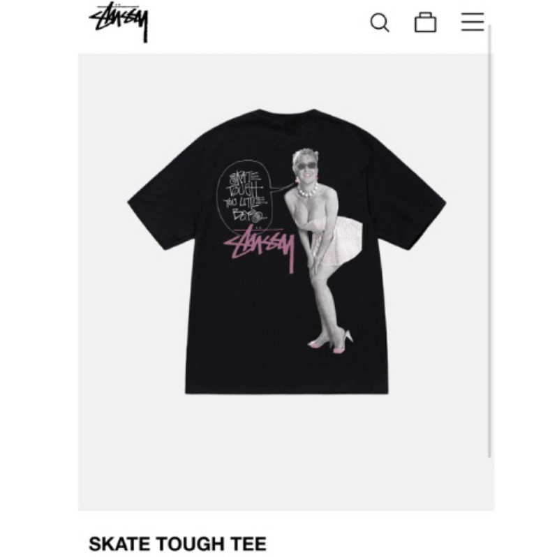 現貨🇺🇸23 STUSSY SKATE TOUGH 復古翻玩瑪麗蓮夢露飛裙女神短袖T恤