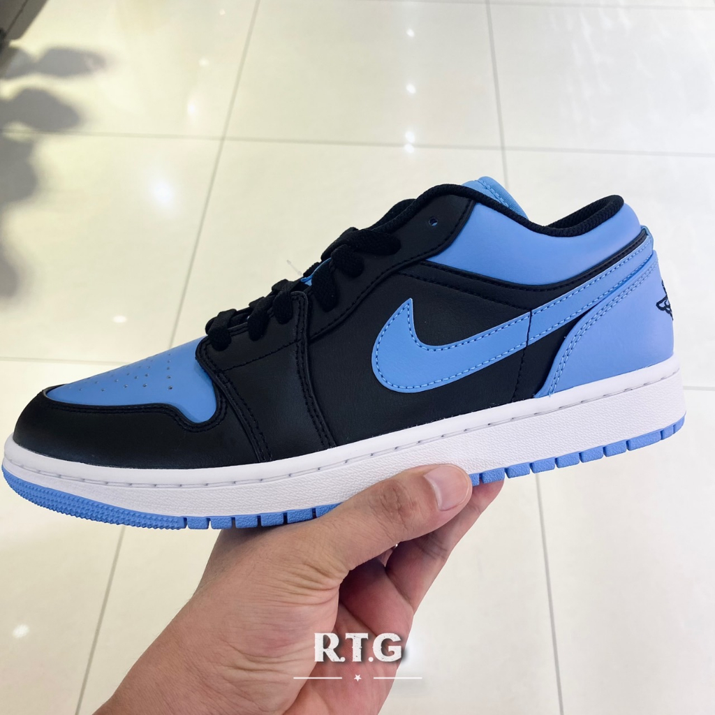 RTG】NIKE AIR JORDAN 1 LOW 黑色北卡藍復古低筒男鞋553558-041 | 蝦皮購物