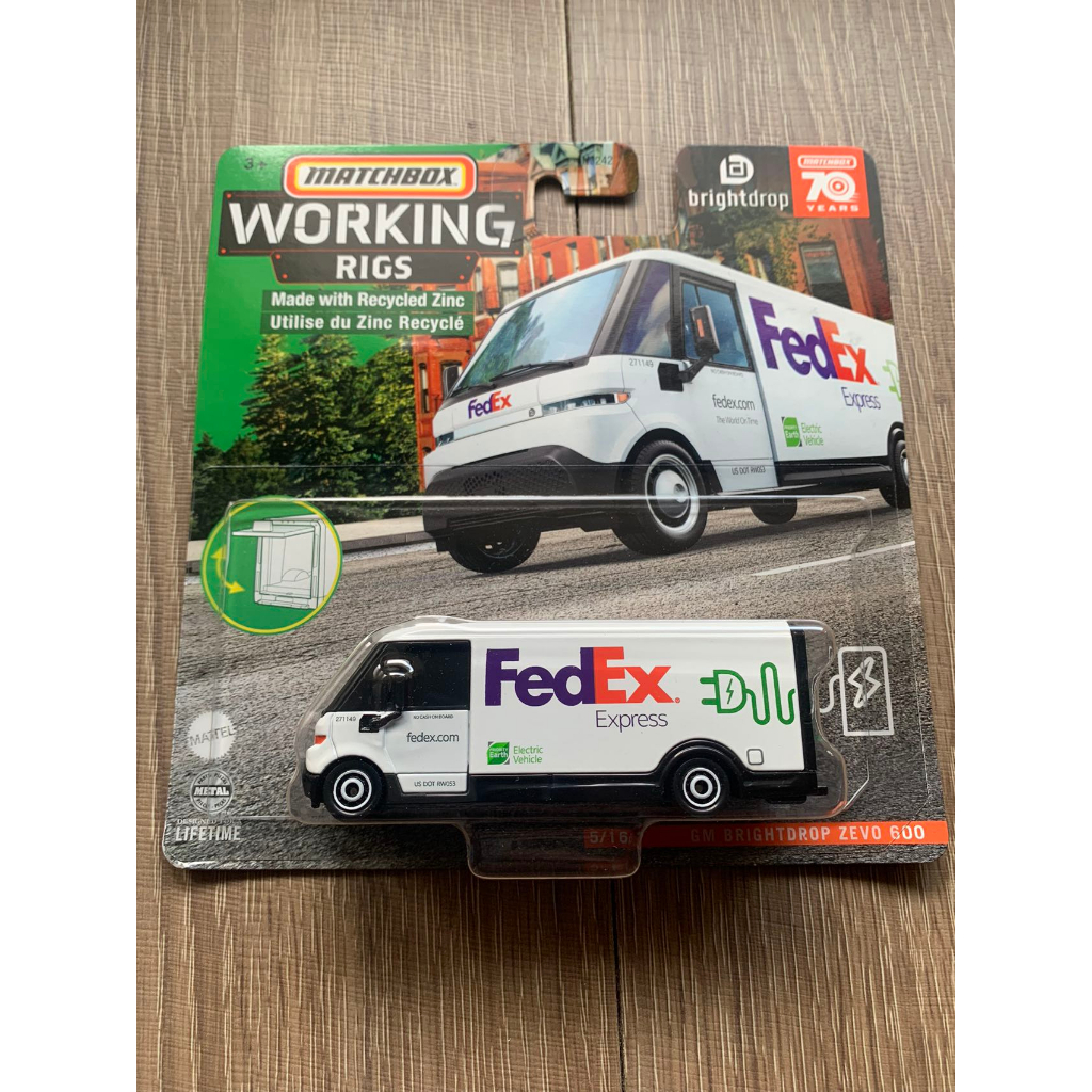 (熱狗本舖)美泰火柴盒 Matchbox Working Rigs 工具車 GM Fedex 快遞 電動貨車 運輸車 | 蝦皮購物