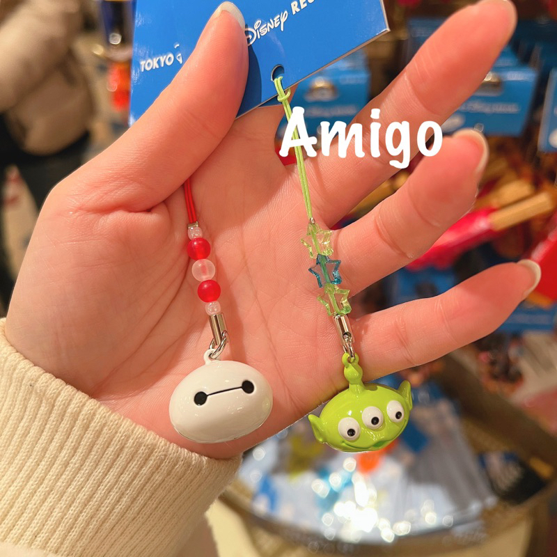 日本迪士尼樂園玩具總動員三眼怪杯麵大頭頭型造型鈴鐺鈴噹吊飾掛飾鑰匙