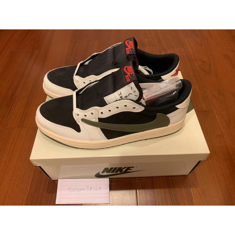 Travis Scott x Jordan 1 low Olive 橄欖綠 US W10.5 27.5cm【全新】